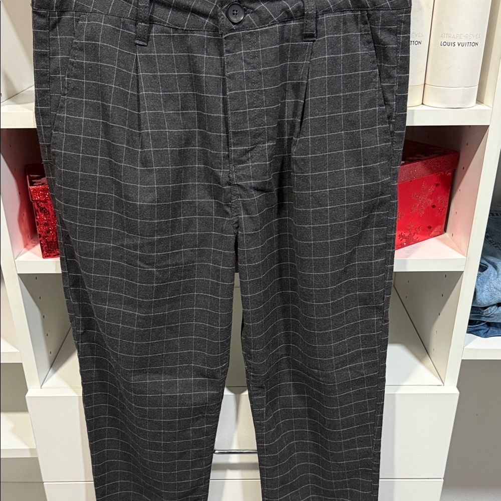 Womens Gray Checkered Pants